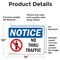 Signmission No Thru Traffic Sign, Vinyl Decal, 14in W x 10in L, 2PK OS-2PACK-NS-D-1014-L-16199 - alternate 5